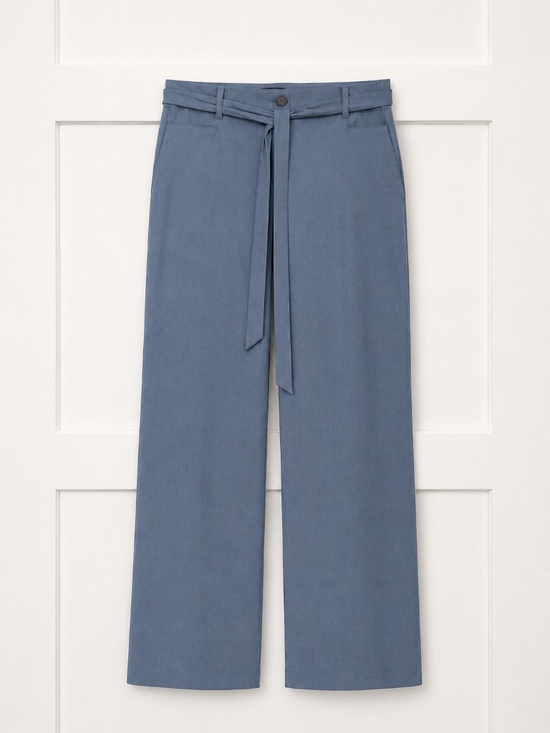LOFT Pants - LOFT Belted Wide Leg Trouser Pants | Size 6 | Blue Gray